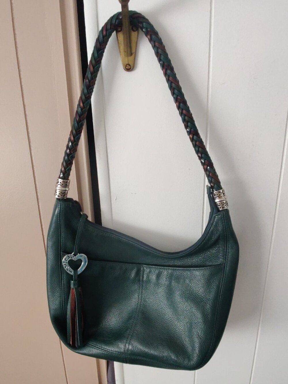 Brighton Barbados Hobo Bag Emerald Green Leather